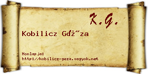 Kobilicz Géza névjegykártya