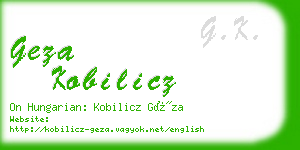 geza kobilicz business card